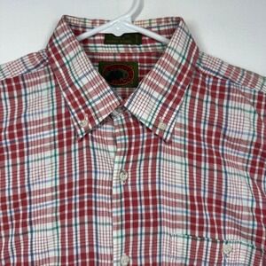Boston Traders Mens Plaid Button Down Short Sleeve Casual Shirt Sz Medium‎